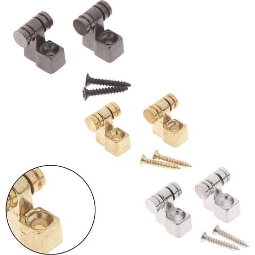 2Pcs Electric Guitar Chrome Roller String Trees Retainer Mounting Tree Guide Silver Black Gold 3 Color