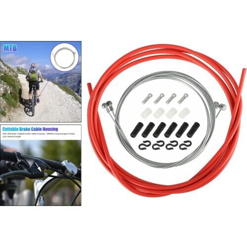 2 in 1 Universal Bike Brake Cable Bicycle Shifter Cables with Housing Replacement Control Line Set for Mountain Road Bike