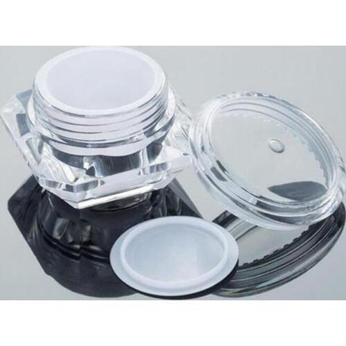 5g Clear Diamond Shape Mask Bottles Acrylic Cream Jar Containers For Sample Packaging cosmetic container lin3446