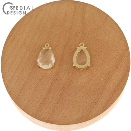 Cordial Design 50Pcs 14*21MM Jewelry Accessories/Rhinestone Pendants/Oval Waterdrop Shape/Charms/Jewelry Findings & Components