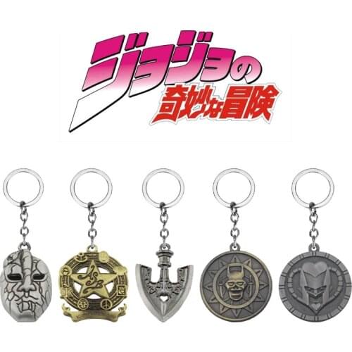 Anime JOJOS Bizarre Adventure Keychain Mask DIO Metal Killer Queen Keychain Holder Touhou Jousuke Keychain Accessories Gift