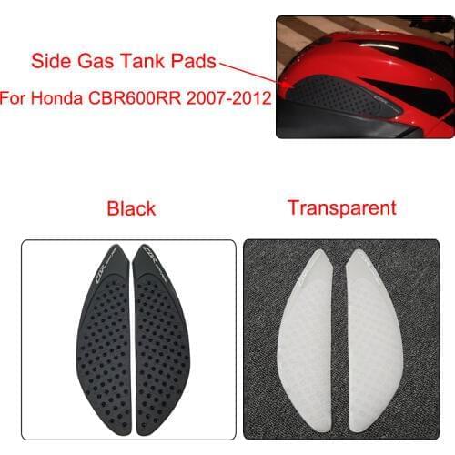 MTCLUB Black Transparent Anti slip Fuel Tank Pad Side Gas Knee Grip Traction Pads For Honda CBR600RR 2007 2008 2009 2010 2011 12