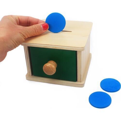 Baby Wooden Montessori Toys For Toddler Infant Coin Box Piggy Bank Learning Juguets Montessori Materials Preschool Wooden Toys