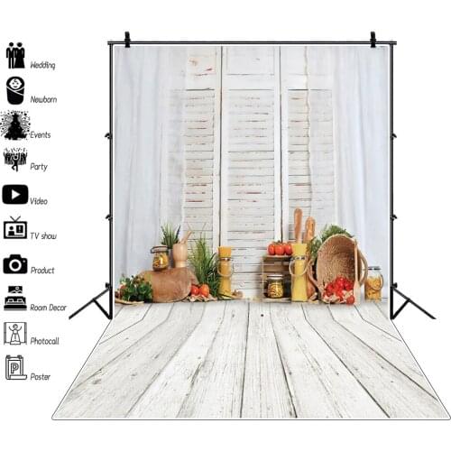 Laeacco Gray White Wooden Floor Curtain Screen Lantern Basket Child Baby Party Portrait Photo Background Photographic Backdrops