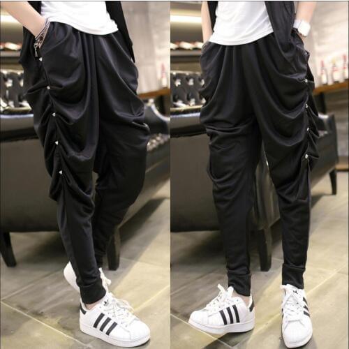 M-9xl 2020 Spring And Summer Men Clothing New Tide Harem Pants Slim Feet Trousers Straight Plus Size Pants Singer Stage Costumes