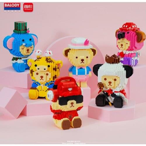 Balody Mini Blocks Cartoon Bear Model Building Toys Educational Intelligence Bricks for Kids Birthday Present Girls Gift 18253