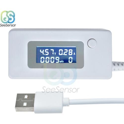 LCD Screen Mini Phone USB Charger Tester Voltmeter Ammeter Voltage Current Meter Capacity Tester Mobile Power Charger Detector