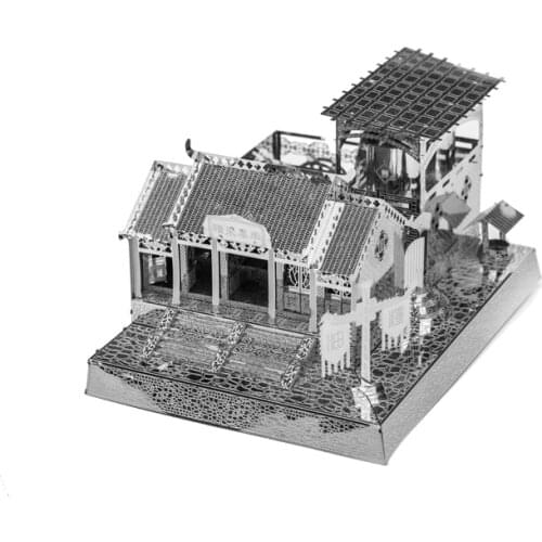 MMZ MODEL 3D Metal Puzzle Chinese Rice Shop Assembly Metal Model kit DIY 3D Laser Cut Model Toys Gift for Adult