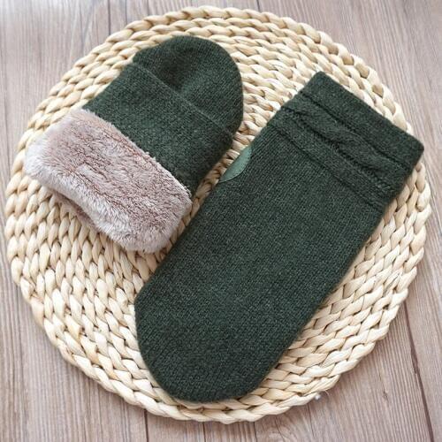 Fashion Gloves Autumn Men Knitted Wool Gloves Male Outdoor Non-slip Winter Warm Velvet Thickening Gloves Mittens Free shipping