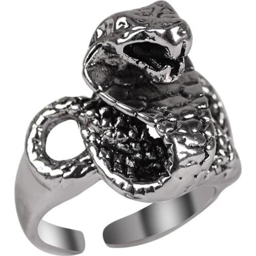 2020 New Mens Ring Animal Snake Irregular Shape Opening Adjustable Neutral Alloy Jewelry Gift Direct Sales