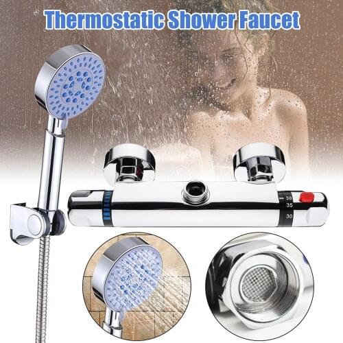 New Wall Mounted thermostatic mixing valve Temperature Control Shower Valve Faucet Shower Pipe Thermostat Valve