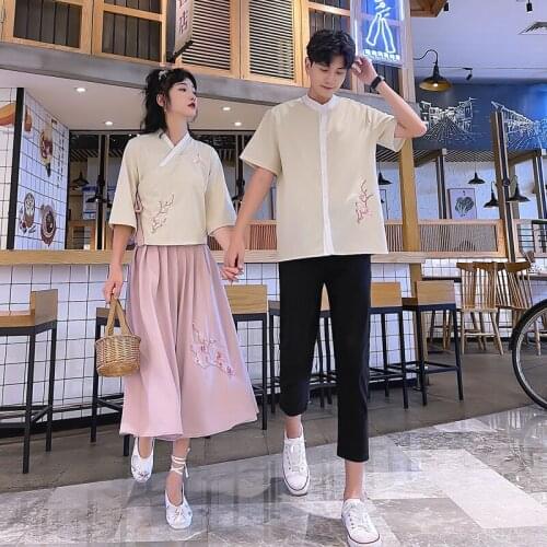 Couple suit to improve the ancient style of students class clothes couples clothes couples clothing