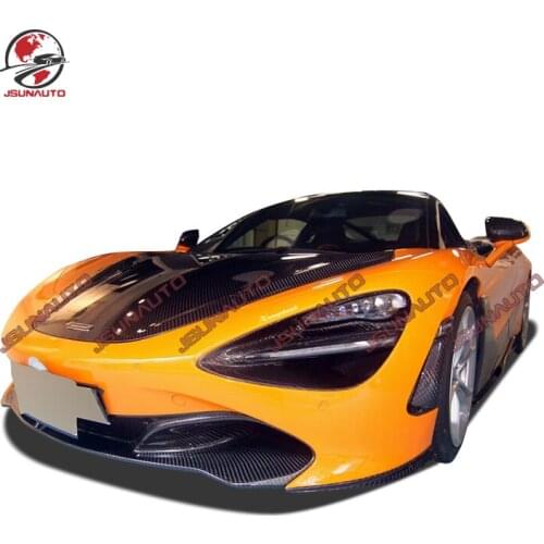 For McLaren 720s OEM Style Carbon Fiber Front Diffuser Rear Lip Tail Spoiler Engine Air Cover Lamp Cover Carbon Tirms