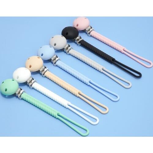 Baby Shower Gift Personalized Pacifier Chain Teether Chain Silicone Nipple Holder Soother Chew Dummy Chain Teat Attachment