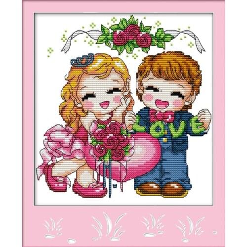 Romantic(1) cross stitch kit cartoon 14ct 11ct count print canvas stitching embroidery DIY handmade needlework plus