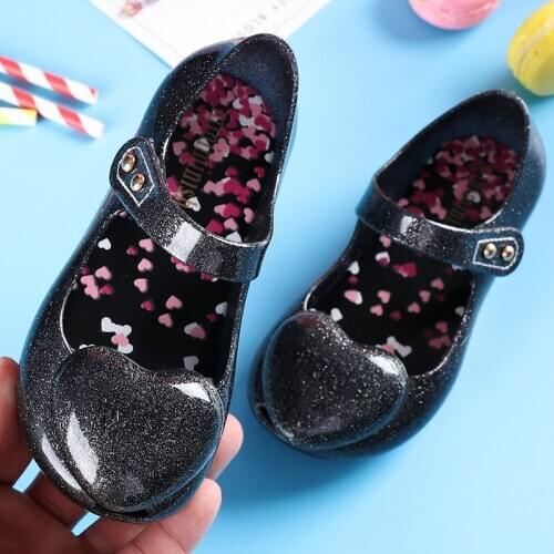 2019 New Style Girls Princess Jelly Sandals Love Beach Non-Slip Breathable Shoes Toddler Children Summer Fashion Heart Sandals