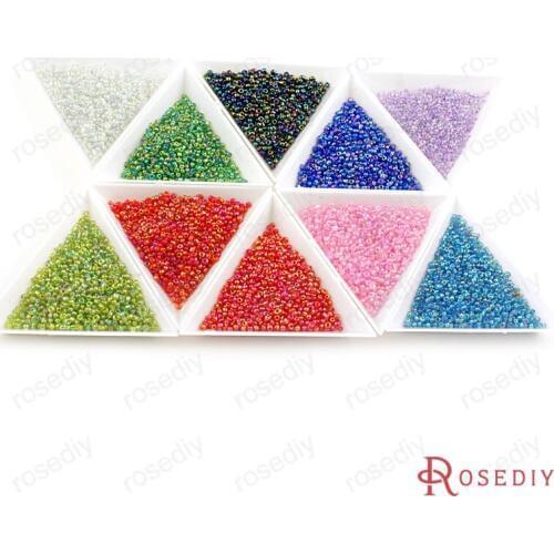 Wholesale 50g 2mm Round Glass seed Beads rainbow-light style Diy Jewelry Findings Accessories (A006)