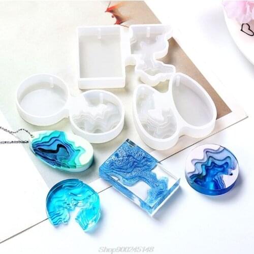 Creative Concrete Plaster Step Field Ocean Island Pendant Resin Molds Silicone Molds Jewelry Making Epoxy DIY M17 21 Dropship