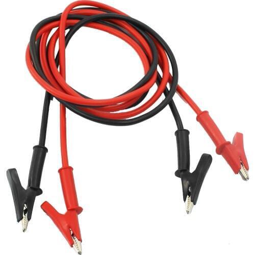 High Quality 1m Long Alligator Clip Electrical Clamp Insulated Test Lead Cable Pair