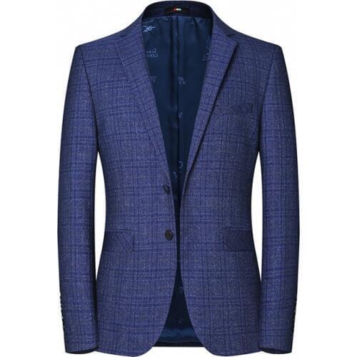 High Quality Mens Check Design Blazers Spring Autumn Custom Made Suit Jacket Casual Business Blue Color Mens Suit Blazer Jacket