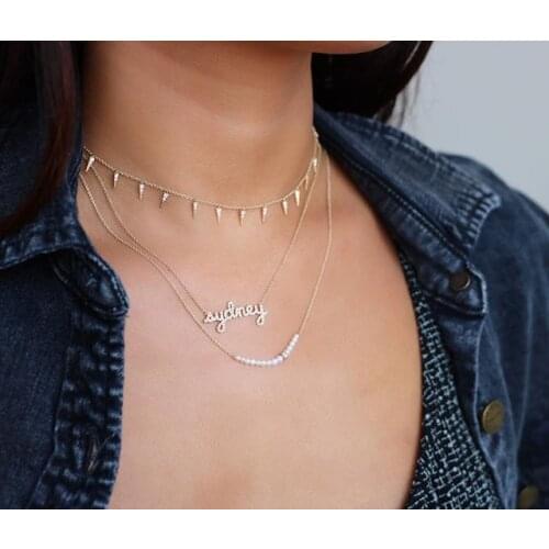 100% 925 sterling silver tassel shiny cz triangle chocker necklace women delicate geometric bullet necklaces jewelry 35+10cm