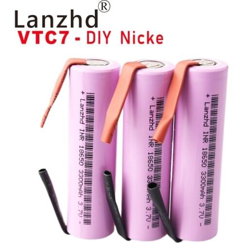 1-10pcs 18650 battery lithium Li ion 3.7v batteries For samsung 18650 33E 3300mAh VTC7 +DIY Nickel 100% Original brand