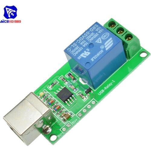 Diymore 5V 1 Channel USB Type-B Interface Relay Module Programmable Board for Arduino Smart Home