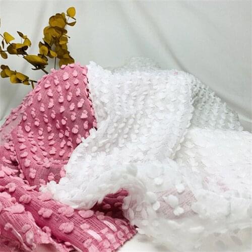 2 Yards Imitation Hemp lace fabric with Flocked dots Breathable fabric for Baby Summer Blouse Spring dress Summer Maxi Dress