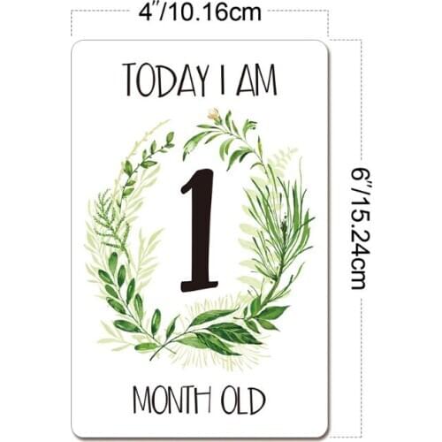 24 Pcs/set Funny Cartoon Baby Milestone Month Stickers Card Newborn Photo Props GXMB