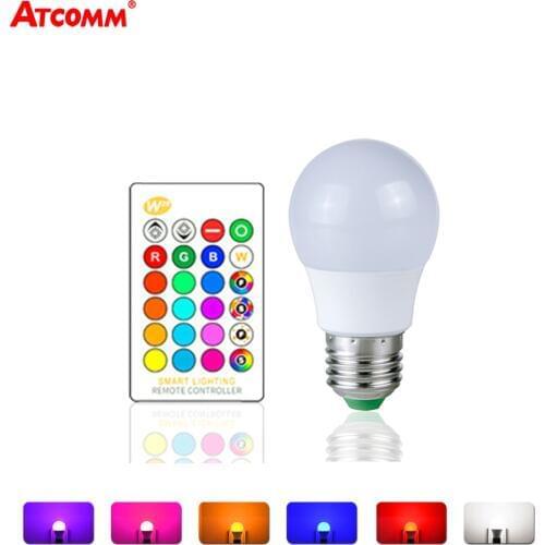 5W RGB LED Bulb Night Lights 4 Levels Dimmable 85-265V 110V 127V 220V Ampoule LED E27 Lamp Mutil Modes Holiday Lighitng