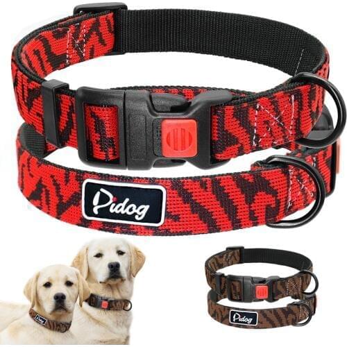 Adjustbale Nylon Dog Collar Leopard Printed Safety Dog Collar For Small Medium Large Dogs Pitbull Labrador Pet Supplies