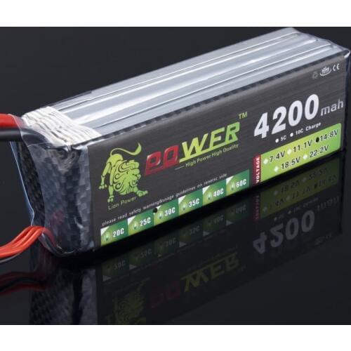 High Quality Lion Power 14.8v 4200mAh 4S 30C LiPo Battery For RC Helicopter RC Car Boat Quadcopter Remote Control Toys Parts