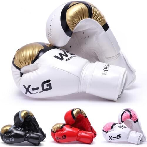 Adults Women Men Children Boxing Gloves Leather MMA Muay Thai Boxe De Luva Mitts Sanda High Quality Equipments 6 8 10 12 OZ boks