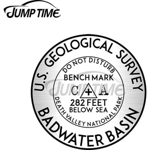 JumpTime 13 x13cm For BADWATER BASIN DEATH VALLEY NATIONAL PARK RV Surfboard Waterproof Car Stickers Trunk Personality VAN Decal