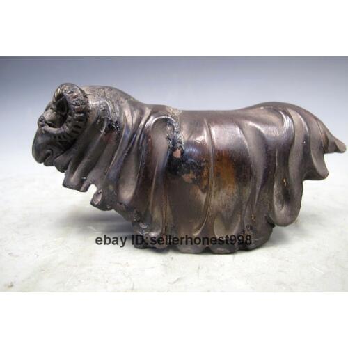 Chinese Regius classic Pure Bronze Sheep goat Deco animal Statue