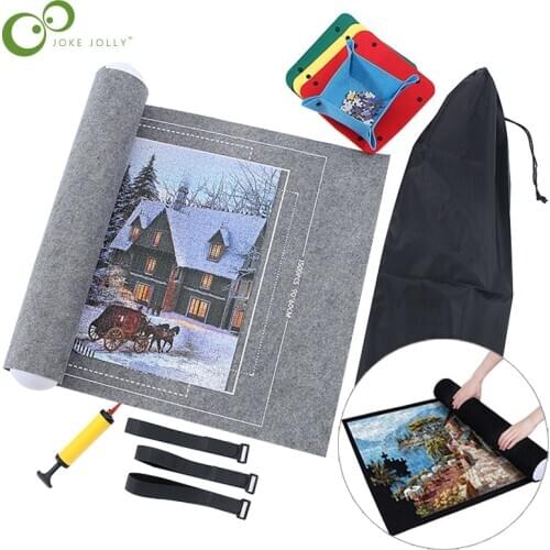 Puzzles Mat Jigsaw Roll Felt Mat Play mat Puzzles Blanket For Up to 3000 Pcs Puzzle Accessories Portable Travel Storage bag GYH