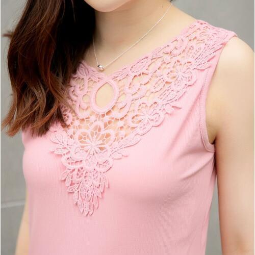 Summer shirt Lace Camisole female all-match Korean large yards wear sleeveless tank halter top jacket ride vest women singlet