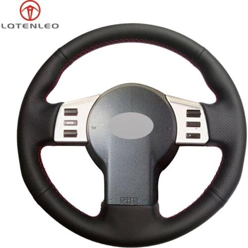 LQTENLEO Black PU Artificial Leather Hand Sew Car Steering Wheel Cover For Infiniti FX FX35 FX45 2003-2008 Nissan 350Z 2003-2009