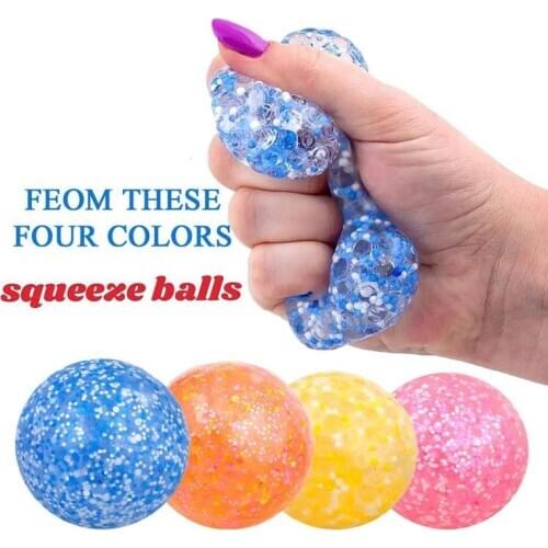 Decompress Vent Ball Stress Ball Squeeze Relax Jelly Beads Colourful Toy hand Anti-stress Relief Pressure Ball