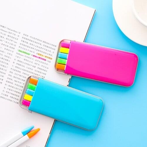 5 Colors/box Candy Color Highlighter Pen Set Mini Fluo Markers Stationery Office School Supplies Caneta Fluorescente