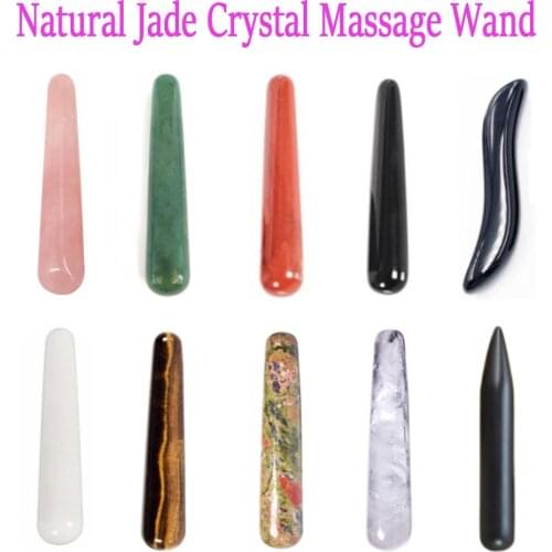 Natural Jade Rose Quartz Wand Facial Skin Care Tools Massage For Face Beauty Lifting Slimming Wholesale&DropShipping