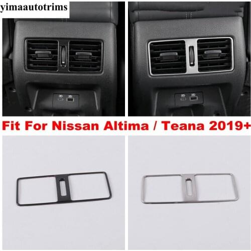 Stainless Steel Accessories Armrest Box Rear Air AC Outlet Frame Cover Trim Interior Kit For Nissan Altima / Teana 2019 - 2021
