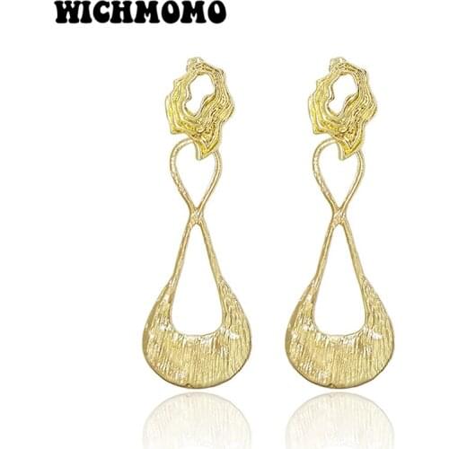 2019 New Trendy 85mm 1 Pair High Quality Zinc Alloy Gold Water Drop Dangle Earrings for Girls Party Gifts Accessories