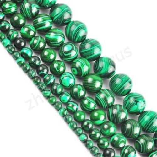 Sale 4 6 8 10 12mm Natural Stone Bright Spacer Loose Beads DIY Malachite Round Beads For Jewelry Making