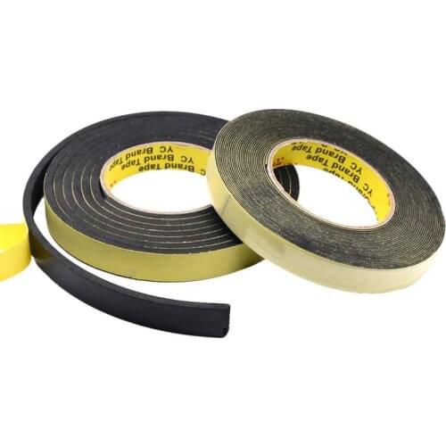 5m self-adhesive rubber foam sealing strip width 10mm thickness 1.5mm black foam anti-collision gasket