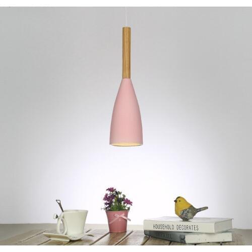Nordic Postmodern art pendant light Bar counter restaurant coffee shop clothing store living room wood E27 Lamp Free Shipping