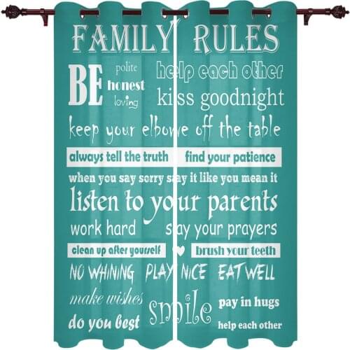 Living Room Curtains Text Turquoise Fresh Modern Home Decor Bathroom Kitchen Bedroom Balcony Floor Valance Curtains