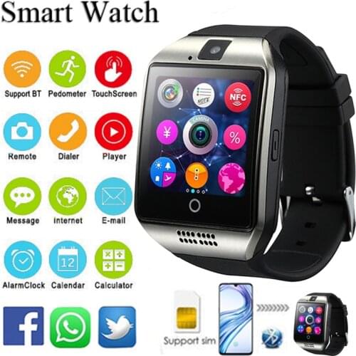 Touch Screen Smart Watch Q18 With Camera Bluetooth WristWatch Bracelet SIM Card Smartwatch For Apple Xiaomi IOS Android Phones