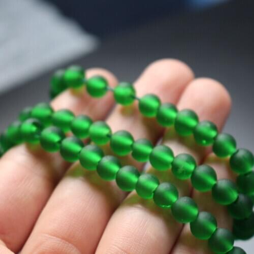 30Pcs 6mm Handmade Lampwork glass beads Round beads Green for jewelry &DIY