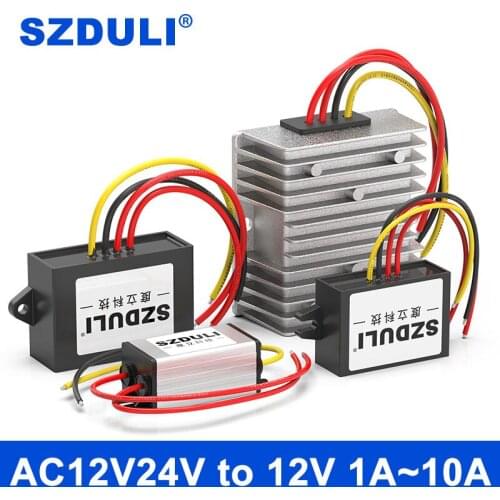 SZDULI 12V/24V AC to 12V DC1A 3A 5A 8A 10A step-down converter AC10-28V to DC12V for monitoring equipment
